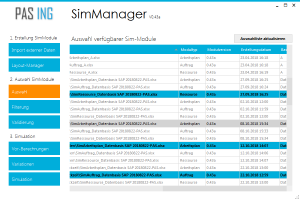 SimManager Modulauswahl